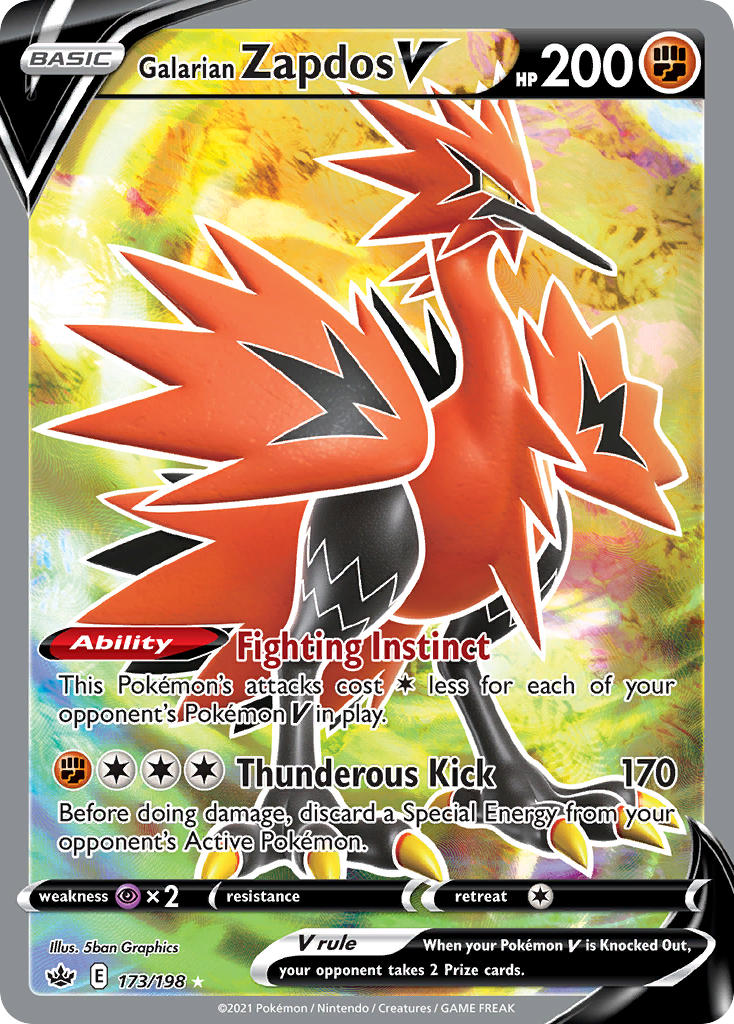 173/198 Galarian Zapdos V (Full Art)