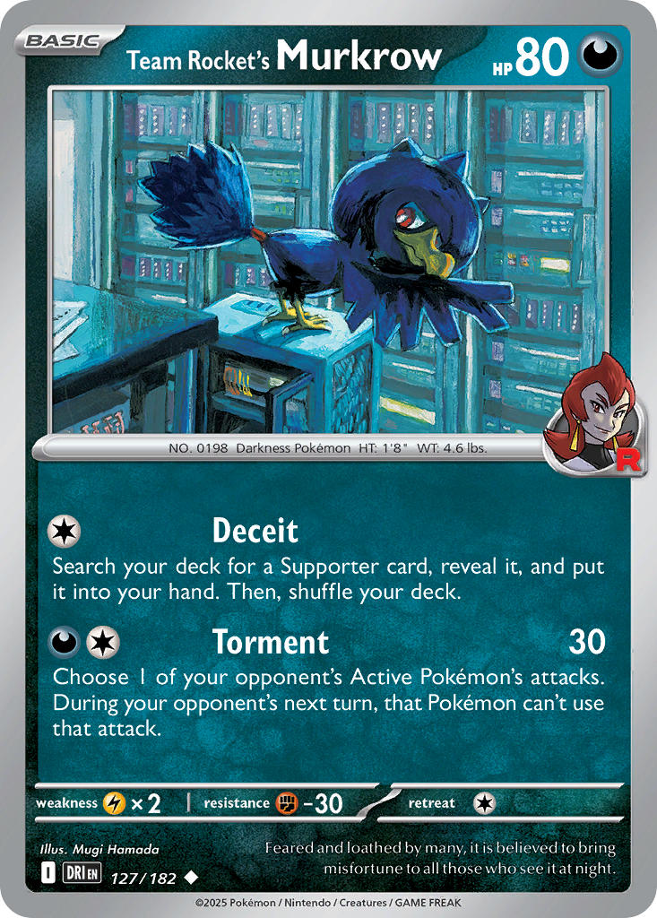 127/182 Team Rocket's Murkrow - 127/182