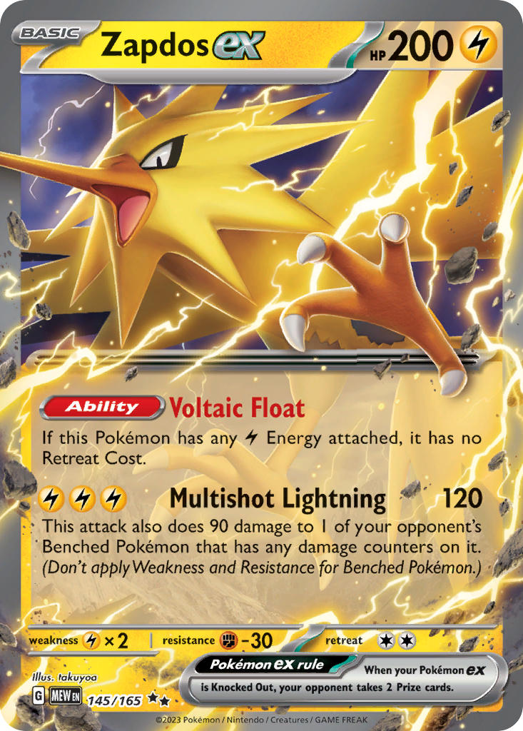 145/165 Zapdos ex - 145/165
