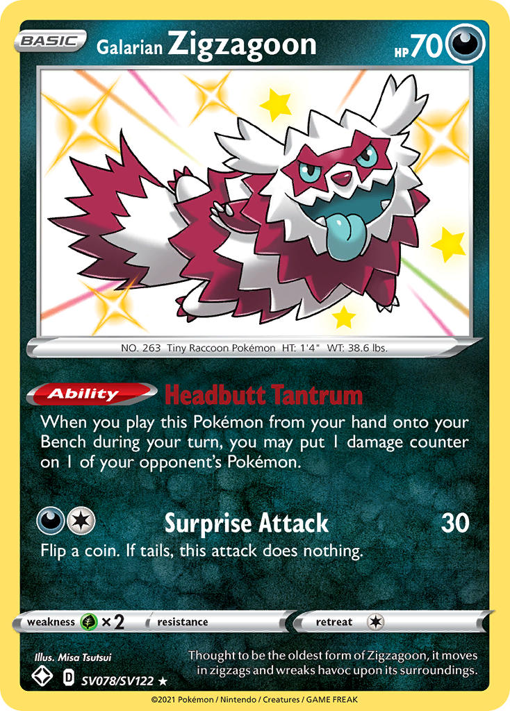 SV078/SV122  Galarian Zigzagoon
