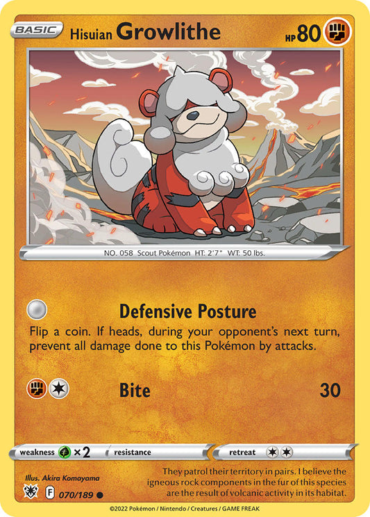 070/189  Hisuian Growlithe