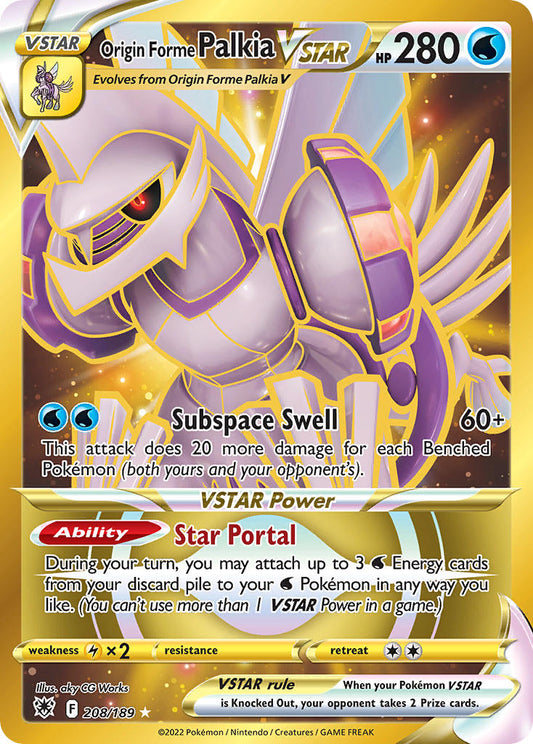 208/189  Origin Forme Palkia VSTAR (Secret) (208)