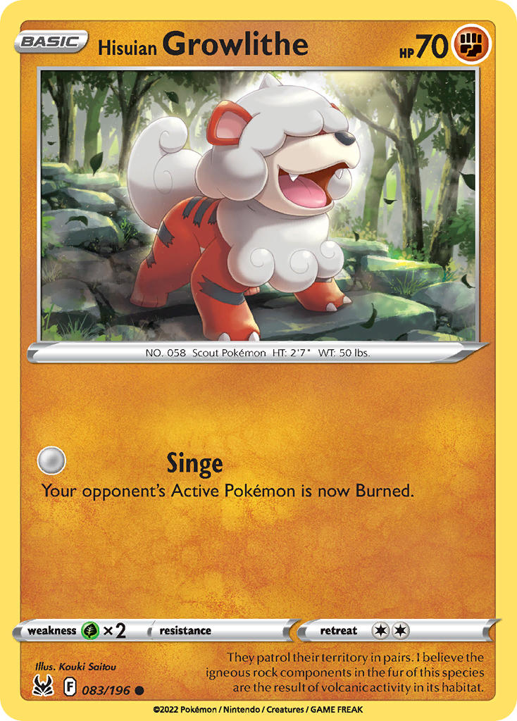 083/196  Hisuian Growlithe