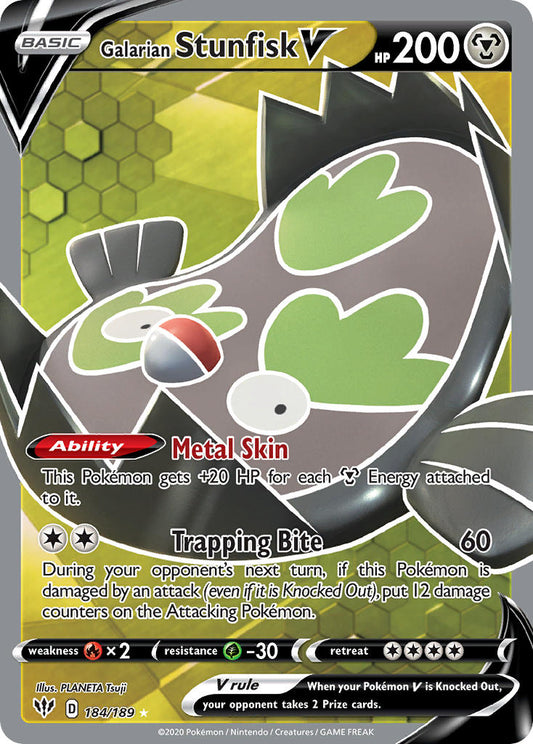 184/189  Galarian Stunfisk V (Full Art)