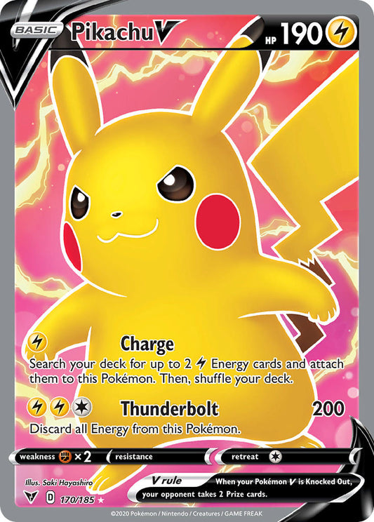 170/185  Pikachu V (Full Art)