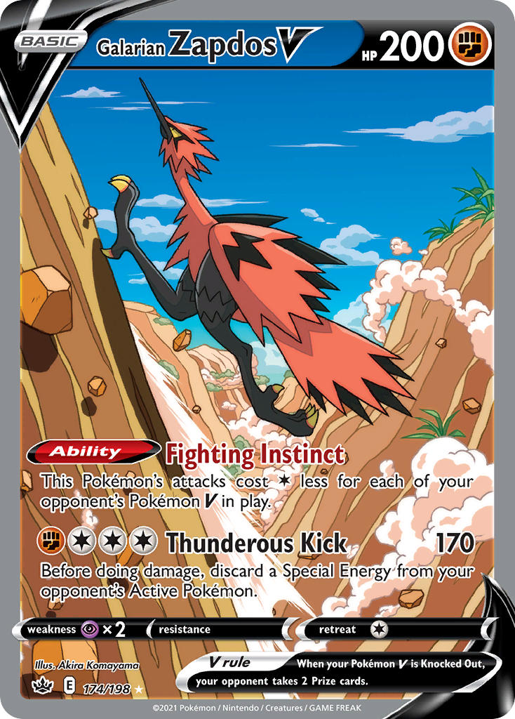 174/198  Galarian Zapdos V (Alternate Full Art)