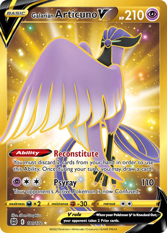 181/172  Galarian Articuno V (Secret)