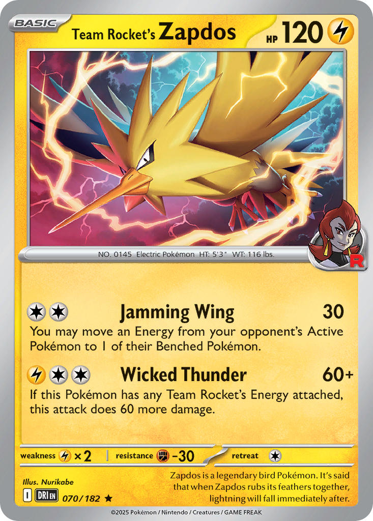 070/182  Team Rocket's Zapdos
