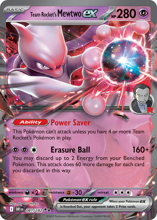 081/182  Team Rocket's Mewtwo ex - 081/182