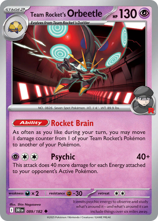 089/182  Team Rocket's Orbeetle - 089/182
