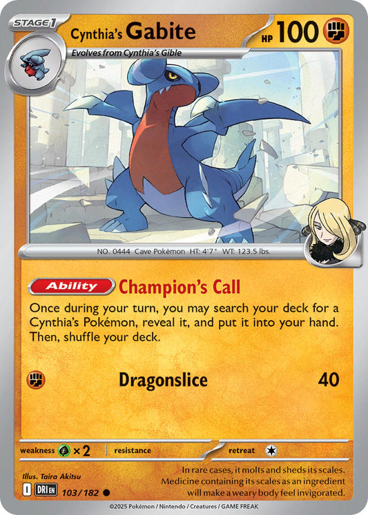 103/182  Cynthia's Gabite