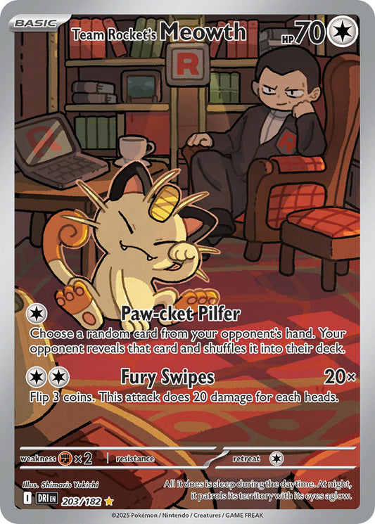 203/182  Team Rocket's Meowth - 203/182