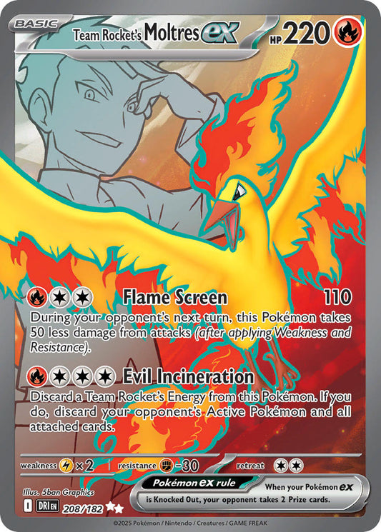 208/182  Team Rocket's Moltres ex - 208/182