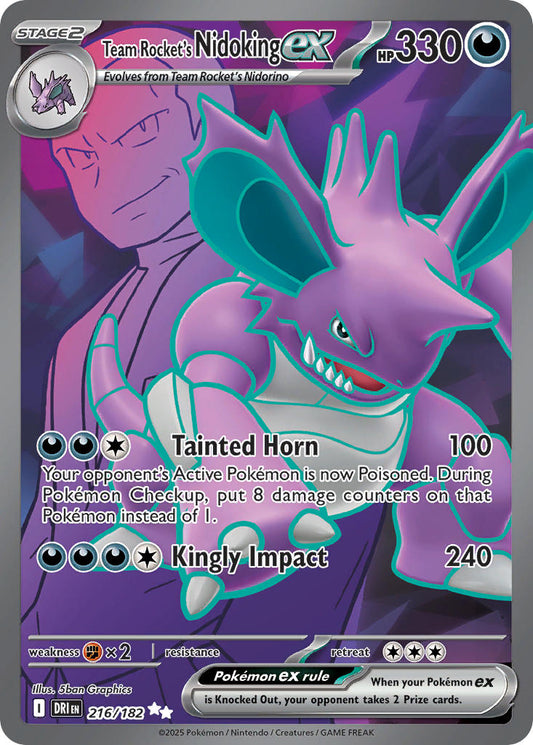216/182  Team Rocket's Nidoking ex - 216/182