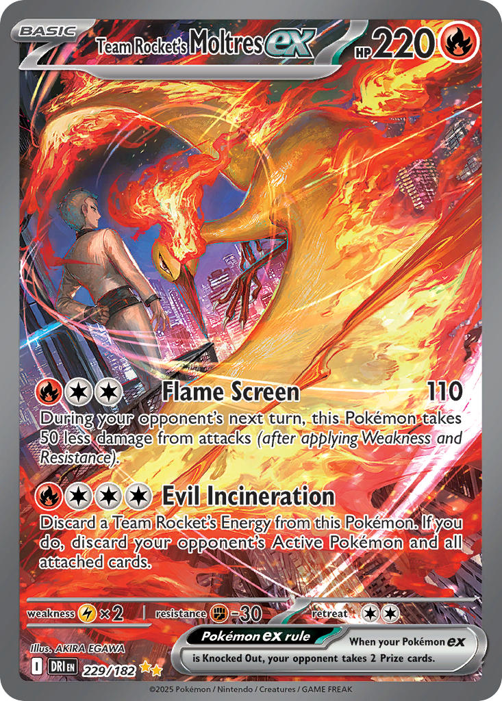 229/182  Team Rocket's Moltres ex - 229/182