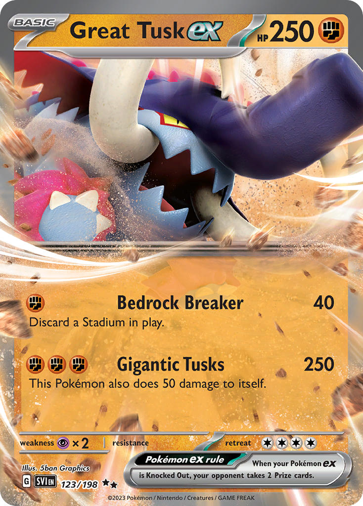 123/198  Great Tusk ex - 123/198