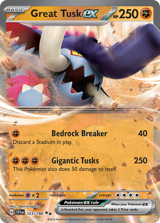 123/198  Great Tusk ex - 123/198