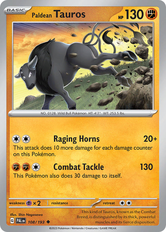 108/193  Paldean Tauros - 108/193